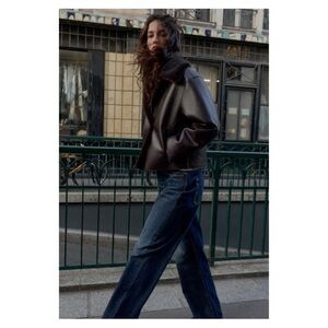 Zara Reversible Double Faced Faux Leather Jacket | Size Small